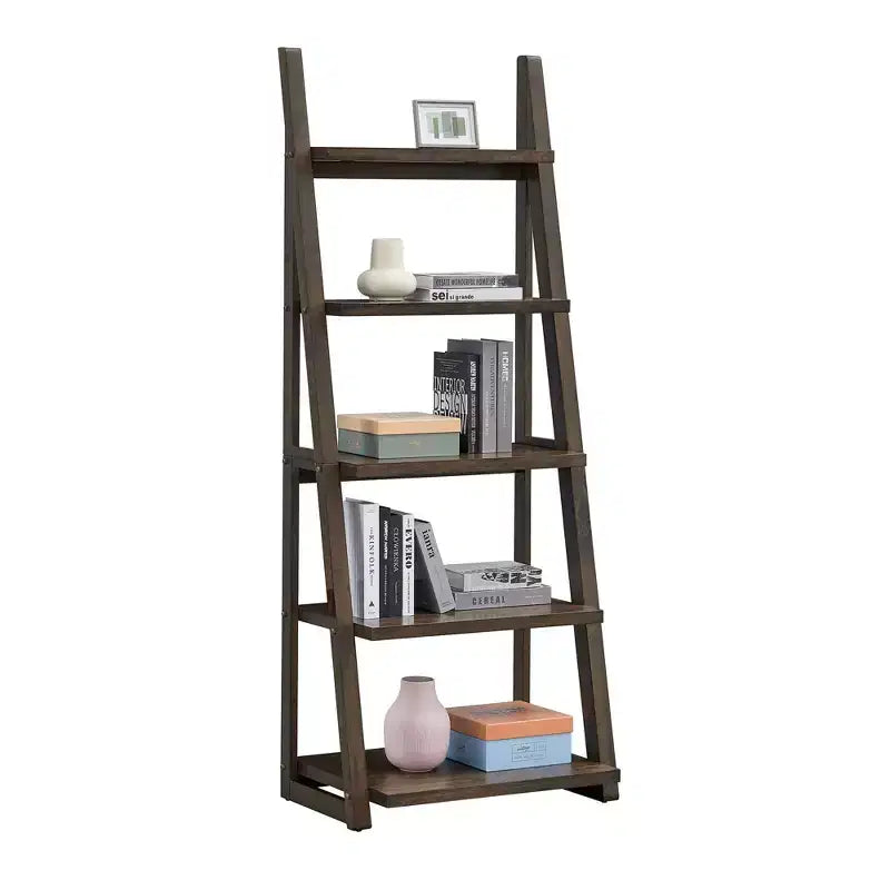 Libreria in legno a 5 ripiani con scaffali contenitori per soggiorno, corridoio e ufficio