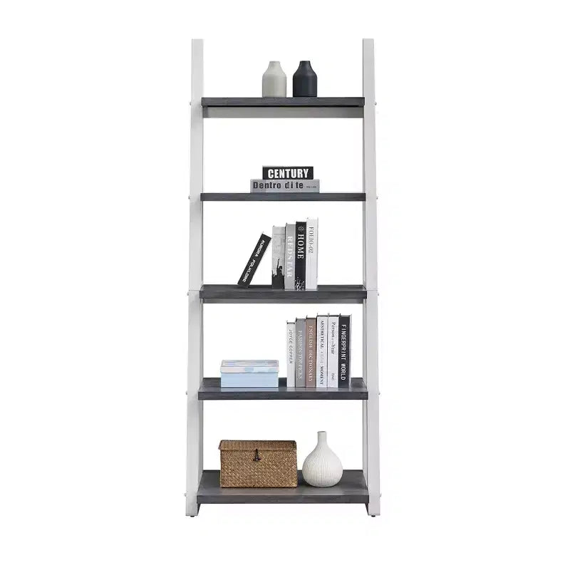 Libreria in legno a 5 ripiani con scaffali contenitori per soggiorno, corridoio e ufficio
