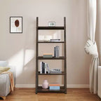 Okak Wood Shelves, Storage Shelves with 5 Tiers, Small Bookcase for Books and CDs, Storage Organizer for Living Room, Hallway, Office