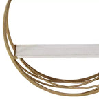 Mensole rotonde galleggianti con struttura in metallo e superficie in legno, set da 3, bianche