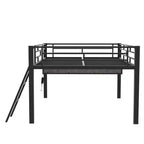 Letto a soppalco da gaming in metallo a grandezza naturale con scrivania e luci a LED, nero