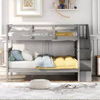 Letto a castello matrimoniale con scale e cassetti contenitore