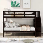 Letto a castello matrimoniale con scale e cassetti contenitore