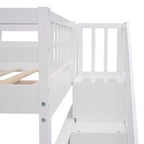 Letto a castello matrimoniale con scale e cassetti contenitore