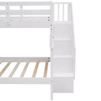 Letto a castello matrimoniale con scale e cassetti contenitore