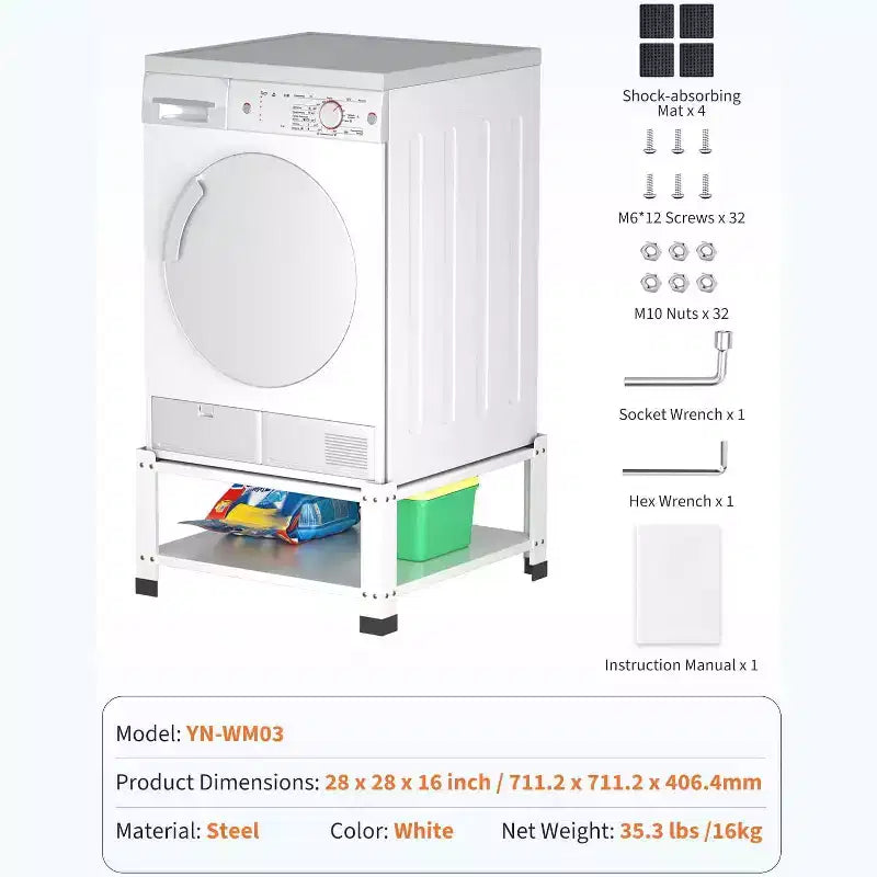 Piedistallo per lavatrice e asciugatrice – Larghezza 28", Altezza 14", Acciaio resistente, Capacità 800 libbre