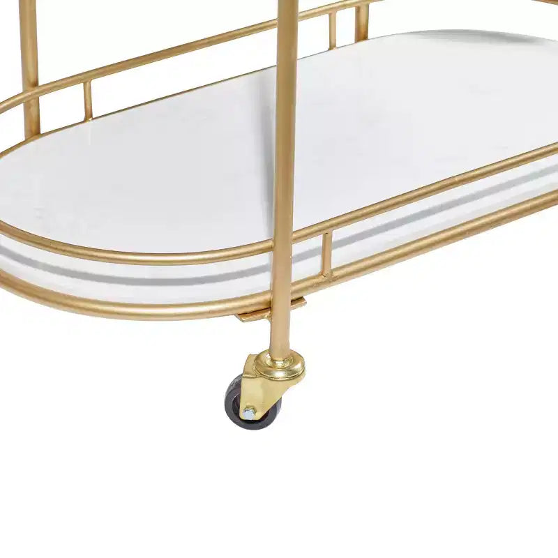 Carrello da Bar a 3 Livelli con Struttura in Metallo – Finitura Oro