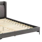 Letto a piattaforma Queen in tessuto - Grigio
