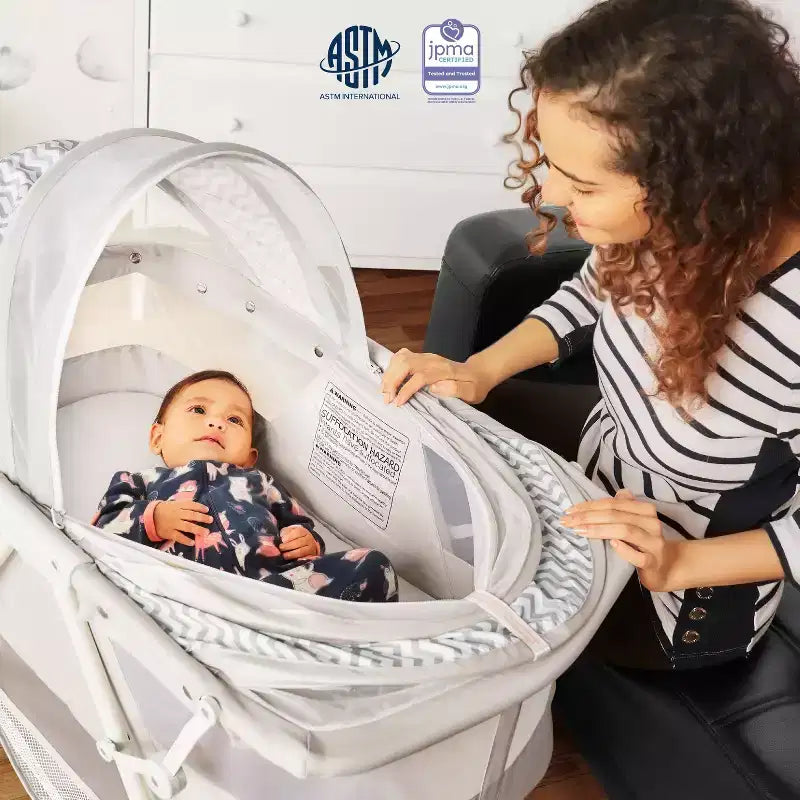 Culla Karley con baldacchino e altezza regolabile