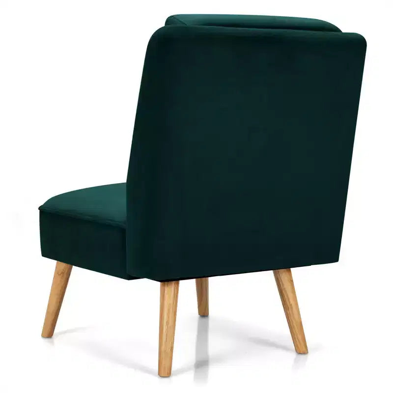 Set di 2 Poltrone in Velluto con Struttura in Legno