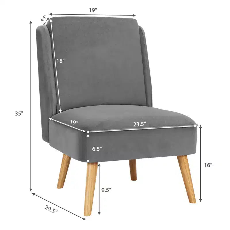 Set di 2 Poltrone in Velluto con Struttura in Legno