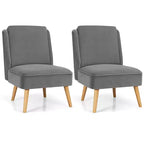 Set di 2 Poltrone in Velluto con Struttura in Legno