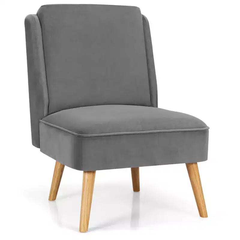 Set di 2 Poltrone in Velluto con Struttura in Legno