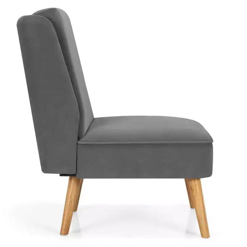 Set di 2 Poltrone in Velluto con Struttura in Legno