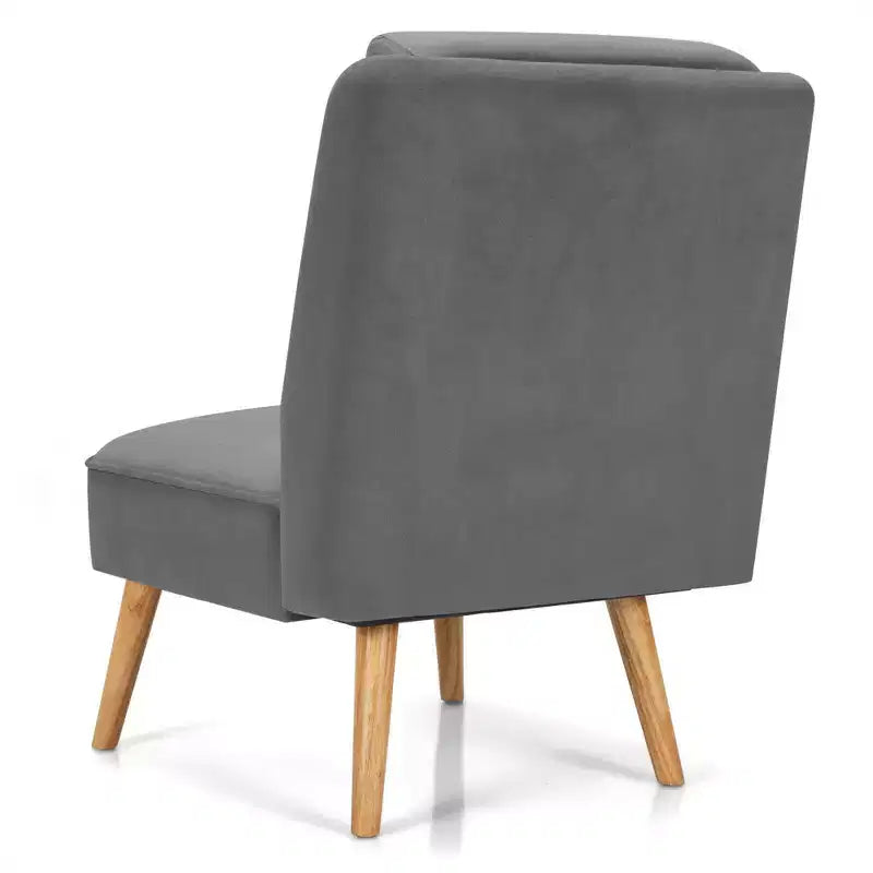 Set di 2 Poltrone in Velluto con Struttura in Legno