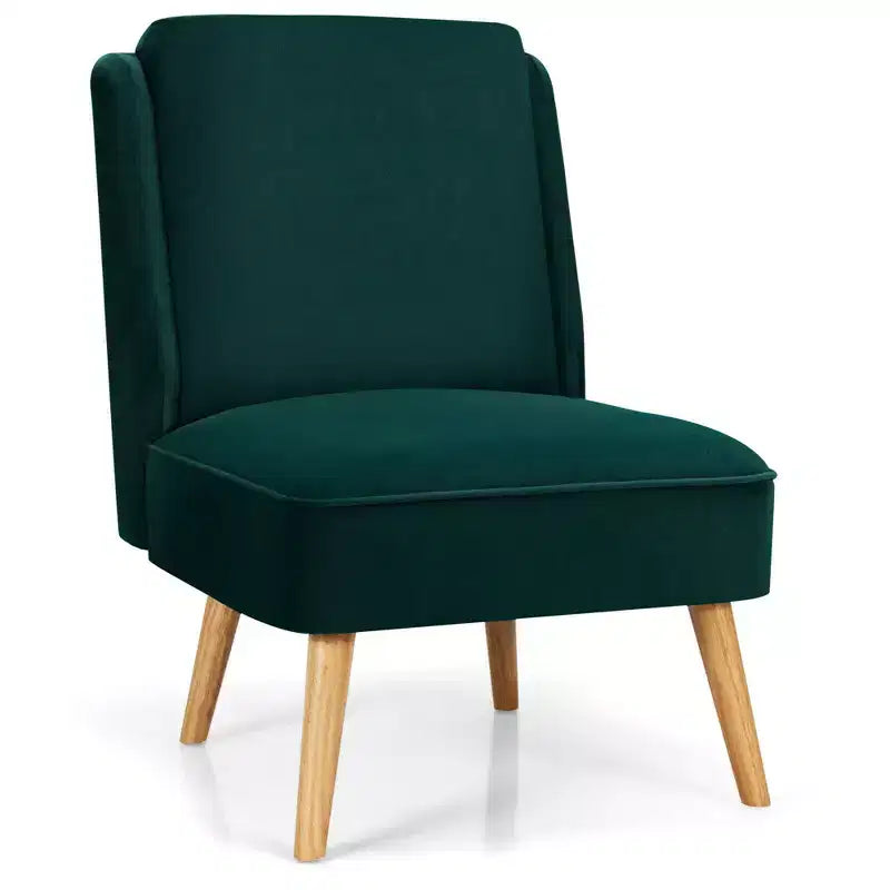Set di 2 Poltrone in Velluto con Struttura in Legno