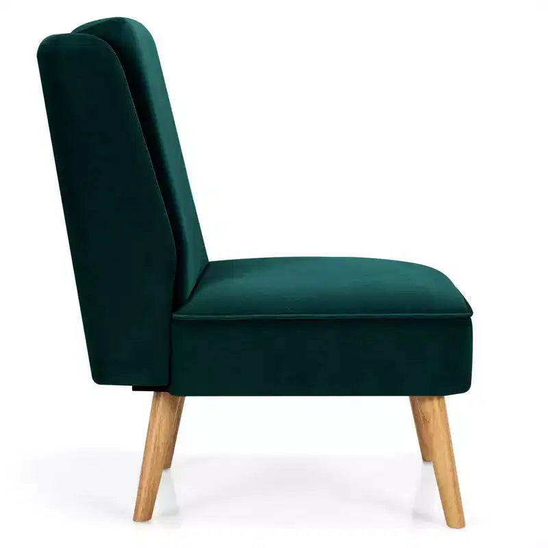 Set di 2 Poltrone in Velluto con Struttura in Legno