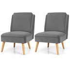 Set di 2 Poltrone in Velluto con Struttura in Legno