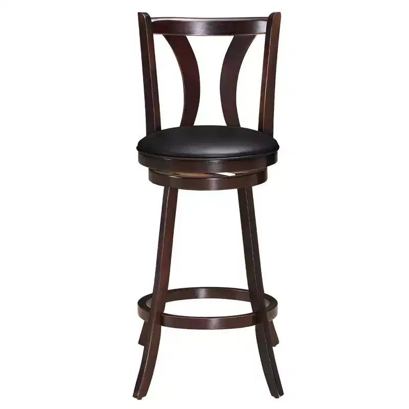 Sgabelli da bar girevoli Costway, sedie altezza bar da 75 cm con gambe in legno di gomma