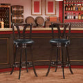 Sgabelli da bar girevoli Costway, sedie altezza bar da 75 cm con gambe in legno di gomma
