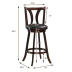 Sgabelli da bar girevoli Costway, sedie altezza bar da 75 cm con gambe in legno di gomma