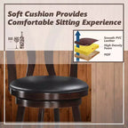 Sgabelli da bar girevoli Costway, sedie altezza bar da 75 cm con gambe in legno di gomma