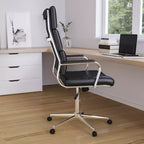 Sedia da ufficio ergonomica con schienale alto, braccioli imbottiti e base girevole