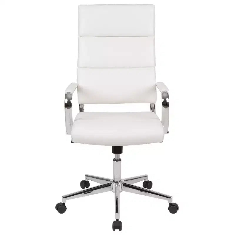 Sedia da ufficio ergonomica con schienale alto, braccioli imbottiti e base girevole