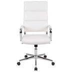 Sedia da ufficio ergonomica con schienale alto, braccioli imbottiti e base girevole