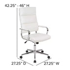 Sedia da ufficio ergonomica con schienale alto, braccioli imbottiti e base girevole