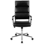 Sedia da ufficio ergonomica con schienale alto, braccioli imbottiti e base girevole