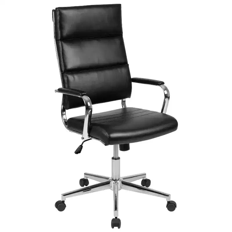 Sedia da ufficio ergonomica con schienale alto, braccioli imbottiti e base girevole