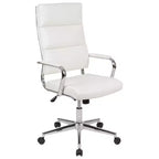 Merrick Lane High Panel-Back Ergonomic Office Chair with Padded Metal Arms Executive Swivel Computer Desk Chair