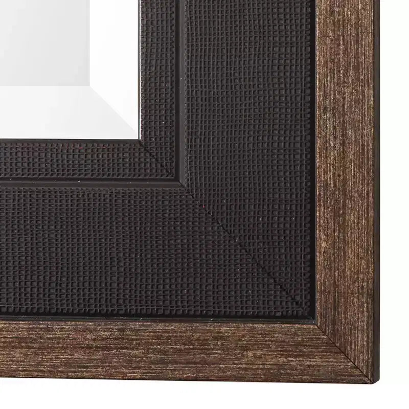 Specchio da parete rettangolare con vetro smussato e cornice in legno, 30L x 42A pollici