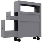 Mobiletto da bagno salvaspazio sottile in legno, con ruote, 6.25 x 20.5 x 28.25 pollici