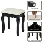 Set Toeletta con 5 Cassetti, Luci a LED e Specchio – Nero