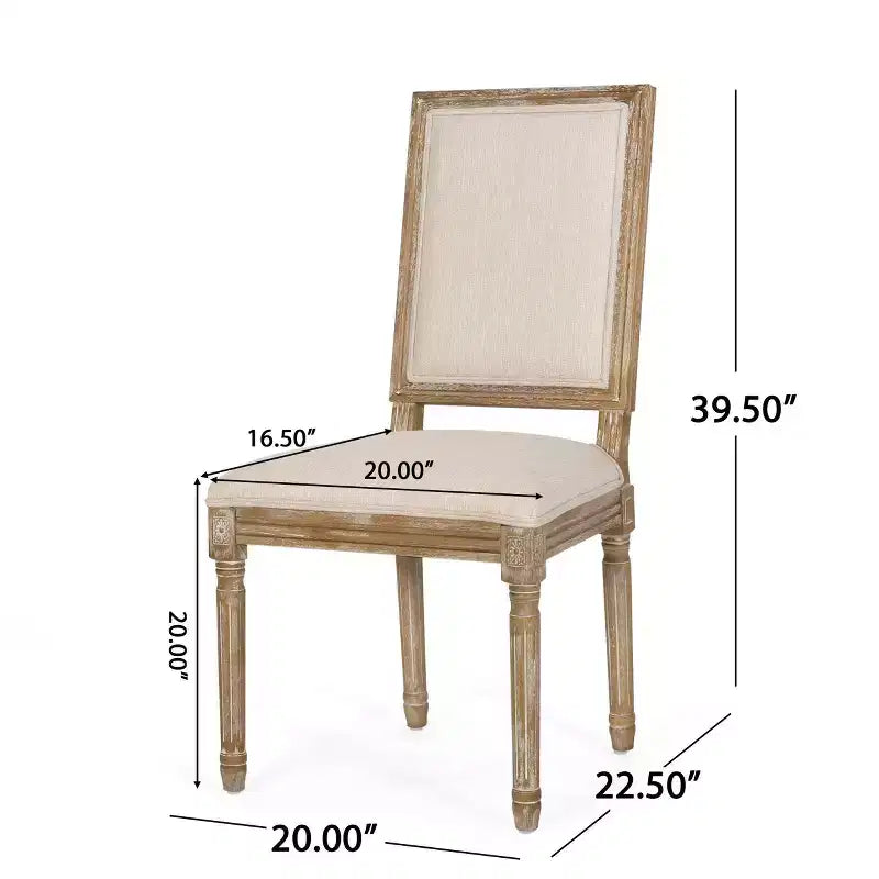 Set di 2 sedie da pranzo imbottite in legno stile country francese