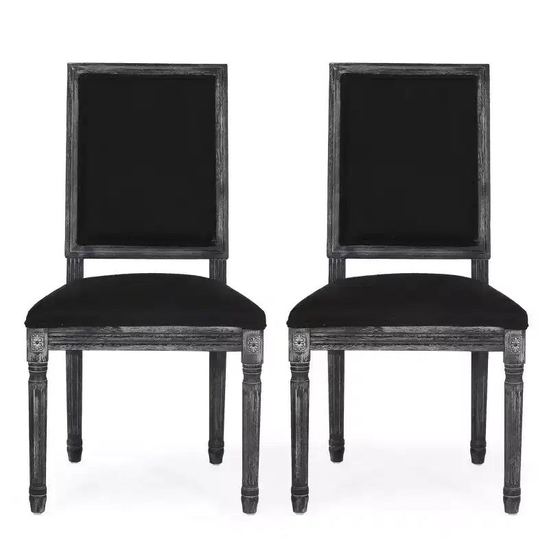 Set di 2 sedie da pranzo imbottite in legno stile country francese