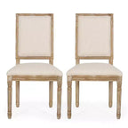 Set di 2 sedie da pranzo imbottite in legno stile country francese