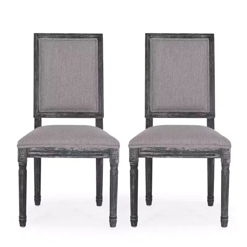 Set di 2 sedie da pranzo imbottite in legno stile country francese