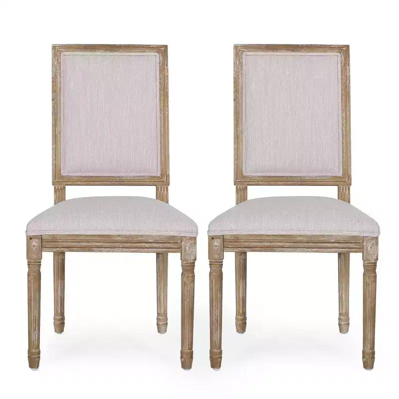Set di 2 sedie da pranzo imbottite in legno stile country francese