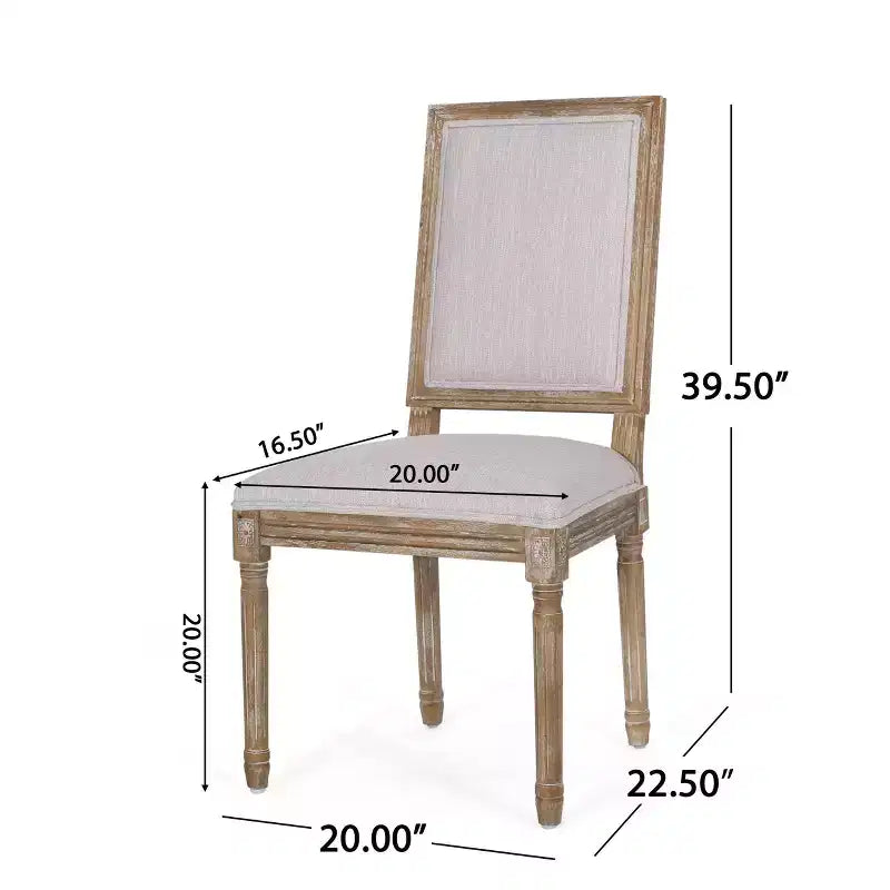 Set di 2 sedie da pranzo imbottite in legno stile country francese